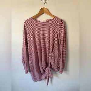 Ripe Maternity Tie Front Long Sleeve Top